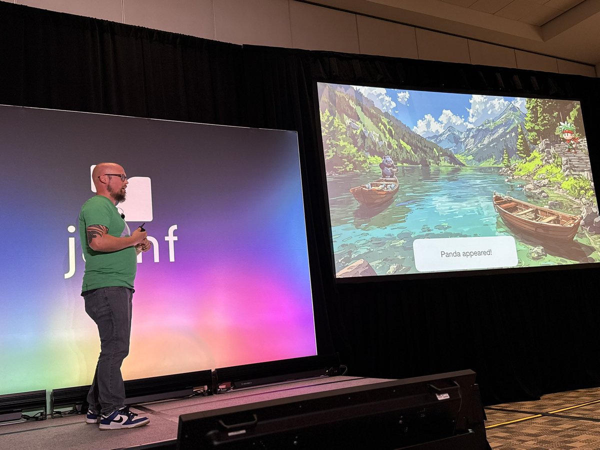 <a href="/jbradley89/">Jaron Bradley</a>’s macOS threat hunting talk yesterday was awesome🔥

Cartoon slides were so dope😍