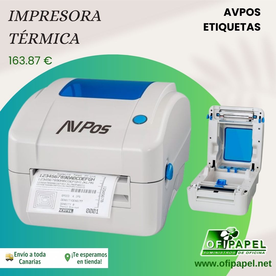 🖨️ 𝐈𝐌𝐏𝐑𝐄𝐒𝐎𝐑𝐀 𝐓É𝐑𝐌𝐈𝐂𝐀 AVPOS E49 (108mm | USB + LAN)
¡Imprime tus etiquetas con la mejor calidad y velocidad! Ideal para negocios, almacenes o envíos.

📦 Compra online en: ofipapel.net⁣
o visítanos en nuestra tienda en Los Cristianos (Arona).

#Ofipapel