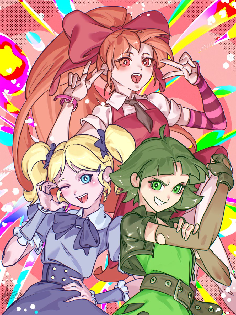 #arttrober2025 Day 8
A stylized entry of Powerpuff Girls

#art #powerpuffgirls