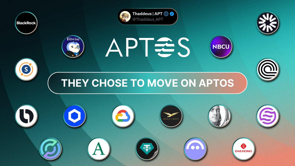 Thaddeus_APT's tweet photo. .@Aptos is absolutely killing it right now! 🌐🤝

When giants like @BlackRock, @FTI_US, and Apollo choose Aptos, it's clear: the future of finance is built on blockchain – and Aptos is leading the way 😎

💡 What does this mean for us?

✅ For Aptos: These partnerships are a game-changer, firmly establishing Aptos as a go-to blockchain for both DeFi and traditional finance 

✅ For Builders: The Aptos ecosystem is thriving, with powerful tools and endless opportunities to create the next big thing in Web3 

✅ For Users: We’re talking about next-level, secure, and efficient financial experiences that will set the standard for the industry 

In my view, these partnerships aren't just a flex – they’re a sign that Aptos is about to take over. The bridge between traditional finance and blockchain is here, and Aptos is leading the charge ⚡️

Let’s get ready, the future is now 🔥