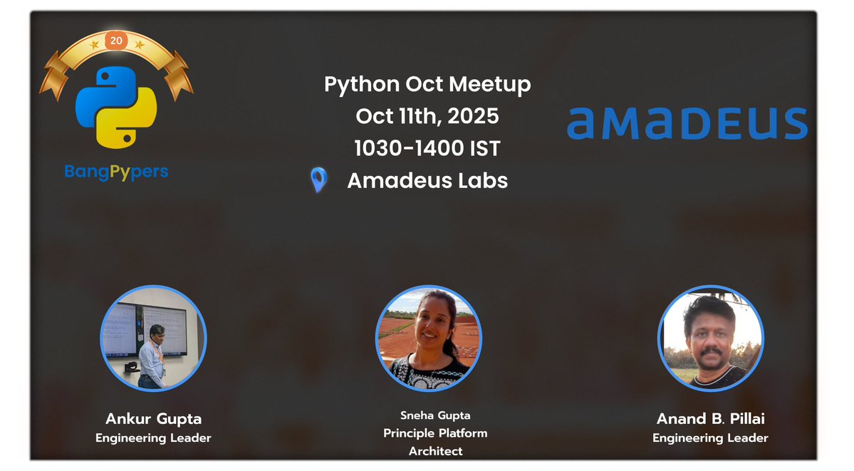 __bangpypers__'s tweet image. 🐍 Join us for the Oct #Bangpypers meetup on Oct 11!
Talks on:
- ArgoCD / Workflow
- End-to-End LLM Lifecycle with MLflow
- Measuring &amp;amp; Optimising Python Memory Footprint

RSVP + details👉 meetup.com/bangpypers/eve…

RSVP Closes tomorrow!

#Python #MLOps #ArgoCD
