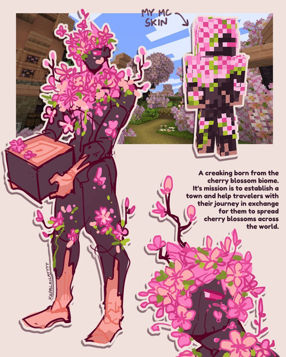 my minecraft skin has lore now yibee ⋆🌸₊