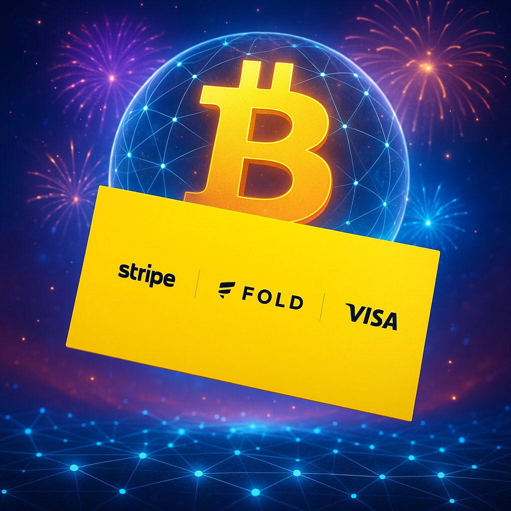 💳 تعاون بين Fold و Stripe و Visa لإطلاق أول بطاقة ائتمان بمكافآت بيتكوين تصل إلى 3.5٪ ⚡️
خطوة تجعل استخدام العملات الرقمية جزء من الحياة اليومية — البيتكوين يدخل الروتين 👑

#Bitcoin #BTC #Crypto #Visa #Stripe #Fold #Blockchain #Web3 #DigitalAssets #CryptoNews #CryptoPayments
