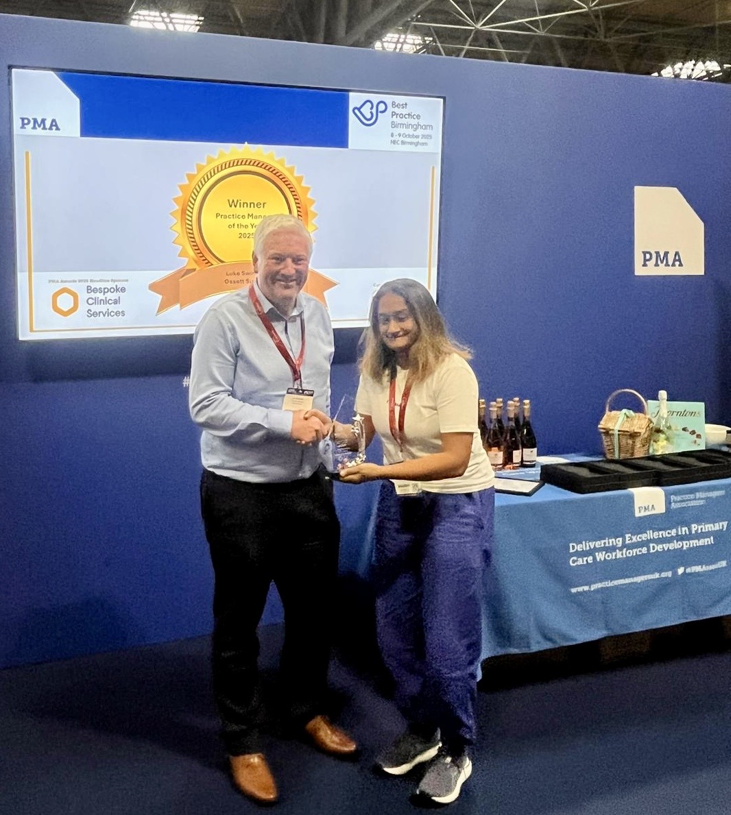 PMA_UK_'s tweet image. Congratulations to Luke Swinden, of Ossett Surgery, who has won this year’s Practice Manager of the Year!
👏👏👏👏
Well done to Chloe Phillips, of Stella Dental, and Katie Chambers, of The Wall House Surgery in Reigate, who were both Highly Commended

Award Sponsor - healthteach1