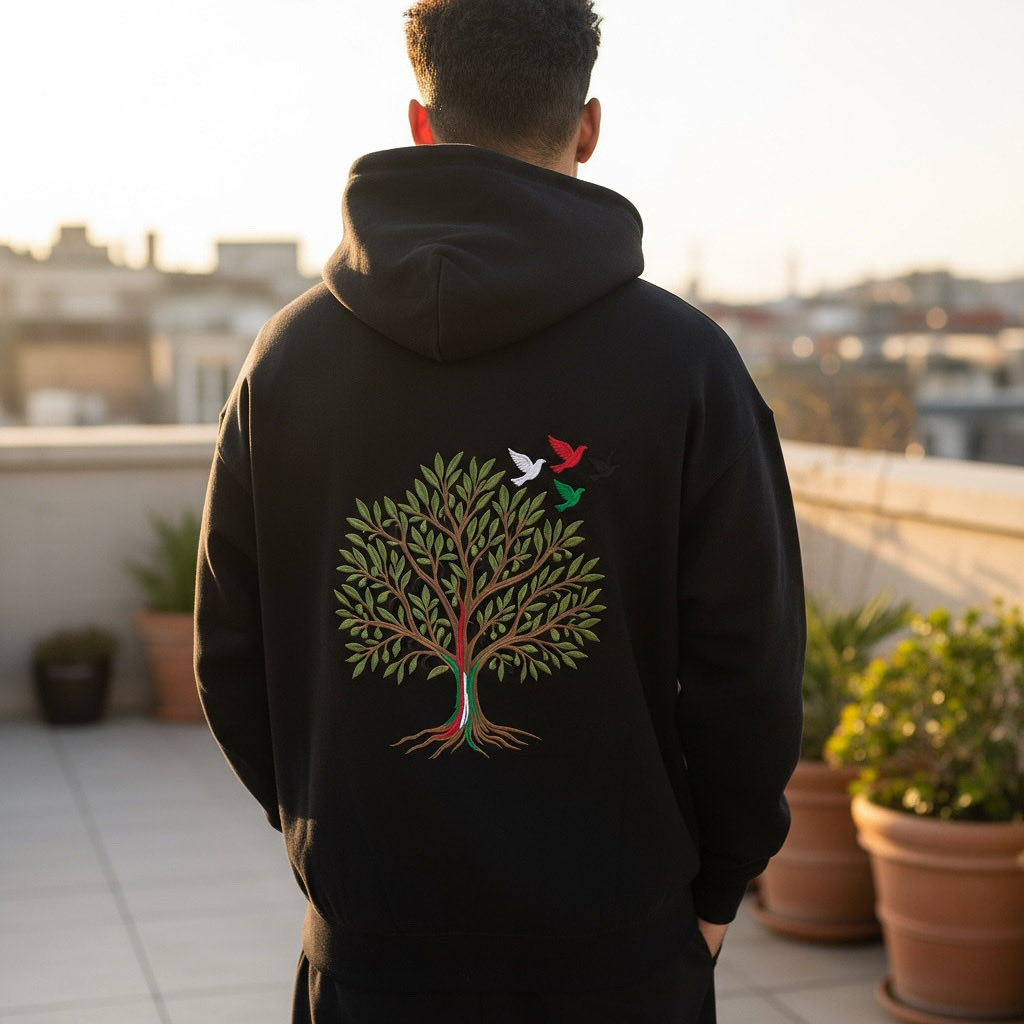 voxgente's tweet photo. Roots run deep. The Olive Tree Hoodie 🫒 , from our Freedom Range, built on resilience https://t.co/KjqOOMs0ad