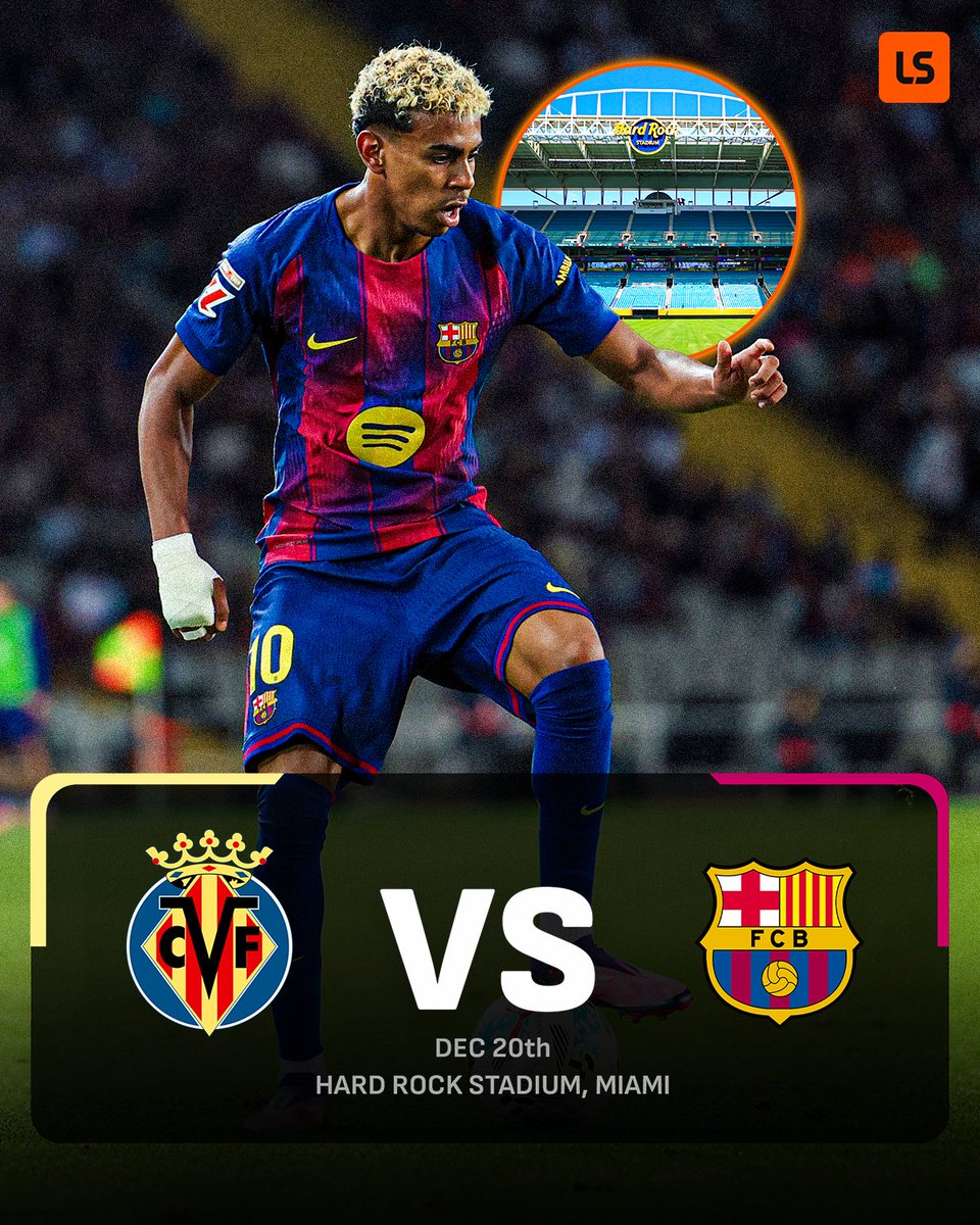 livescore's tweet photo. 🚨 CONFIRMED: Villarreal 🆚 Barcelona will be the first-ever European league fixture played abroad 🏟️🇺🇸 https://t.co/ILmiyFwivQ