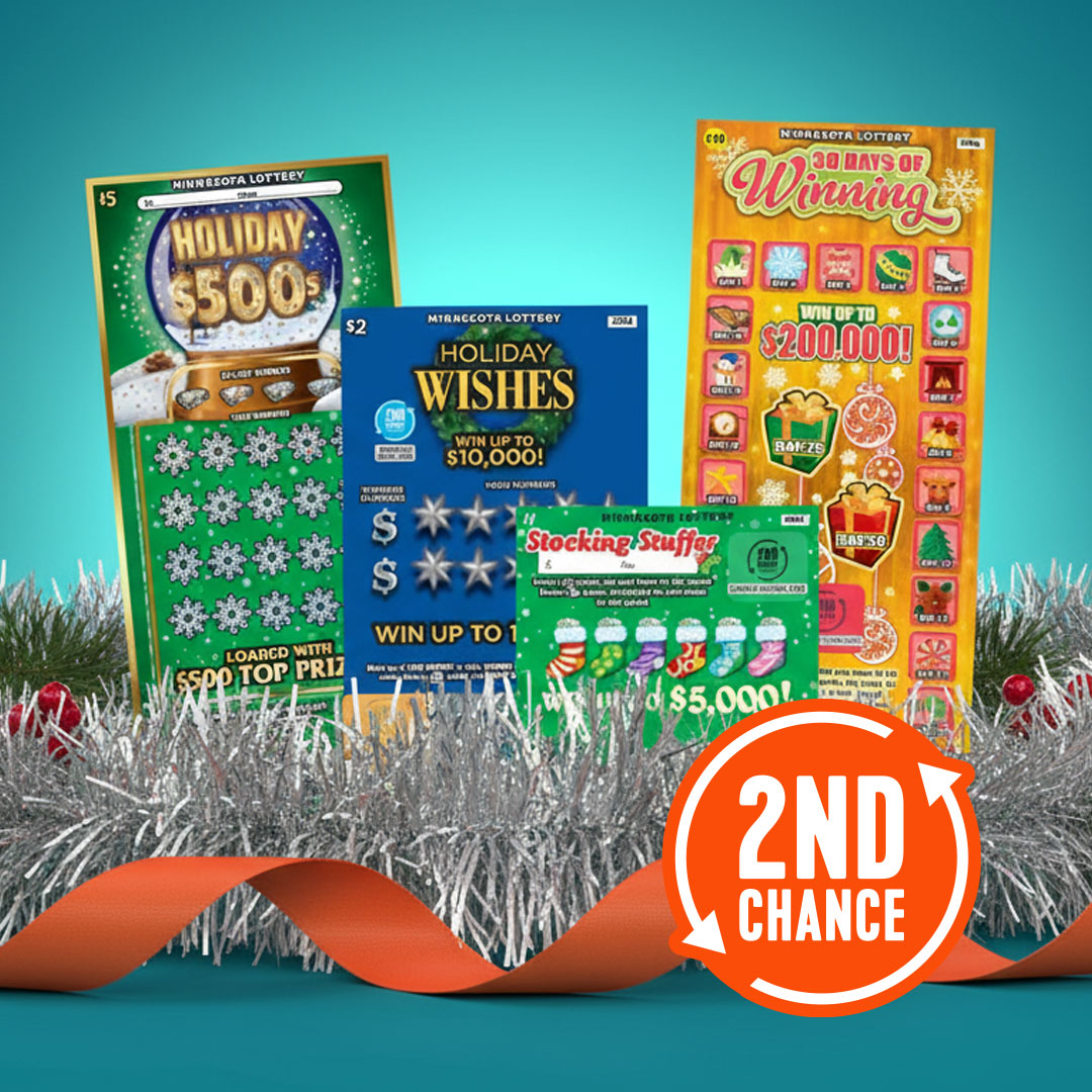 Unwrap a 2nd Chance to win! 🎁 

All of our holiday scratch games are stuffed with festive prizes - including cash, lottery merch, and extra holiday cheer! 

Enter your non-winning holiday tickets here: bit.ly/4gAOlDo