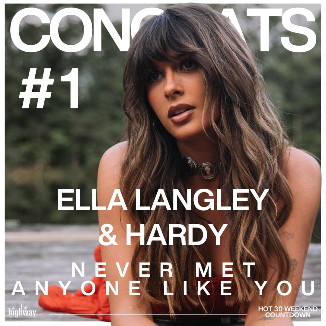 Brand new #1 on the Hot 30!
<a href="/ellalangleymsic/">Ella Langley</a> and me took the top spot this week with “Never Met Anyone Like You.”