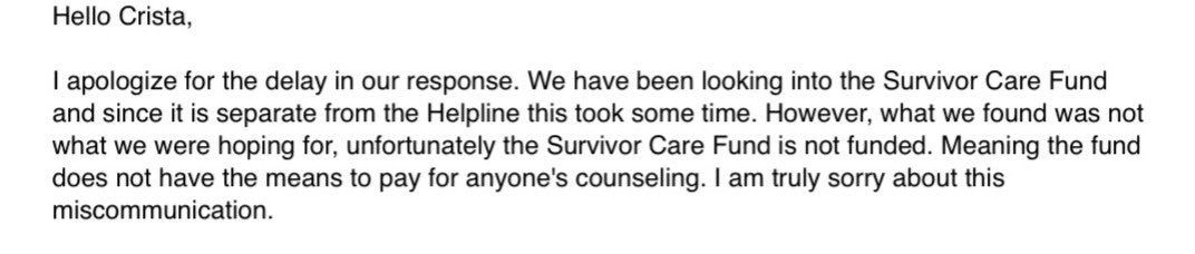Justice4TN's tweet photo. @Brent_Hobbs @IvanDOesnot @ChristaBrown777 They said they’d pay for 2 therapy sessions.
Just enough to peel back the bandaid & pour salt into a wound.
If that’s what reform looks like, it’s performative at best. Survivors deserve real support, not a press release.
#Iwas3 #DemandAccountability #Justice4TN #shewas12 https://t.co/Do2DX6yBBb