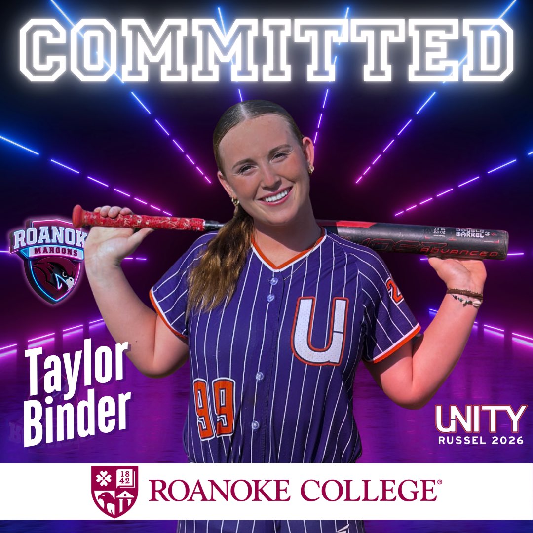 UnityRussel's tweet image. 🎉🔥 COMMITTED🔥🎉 BIG CONGRATS TO #99 TAYLOR BINDER!
We are so proud to celebrate @TaylorB_2026 official commitment to continue her academic and softball career at @RoanokeCollege & @RoanokeSoftball !❤️🥎
Taylor has been an incredible teammate, leader, and competitor — always…