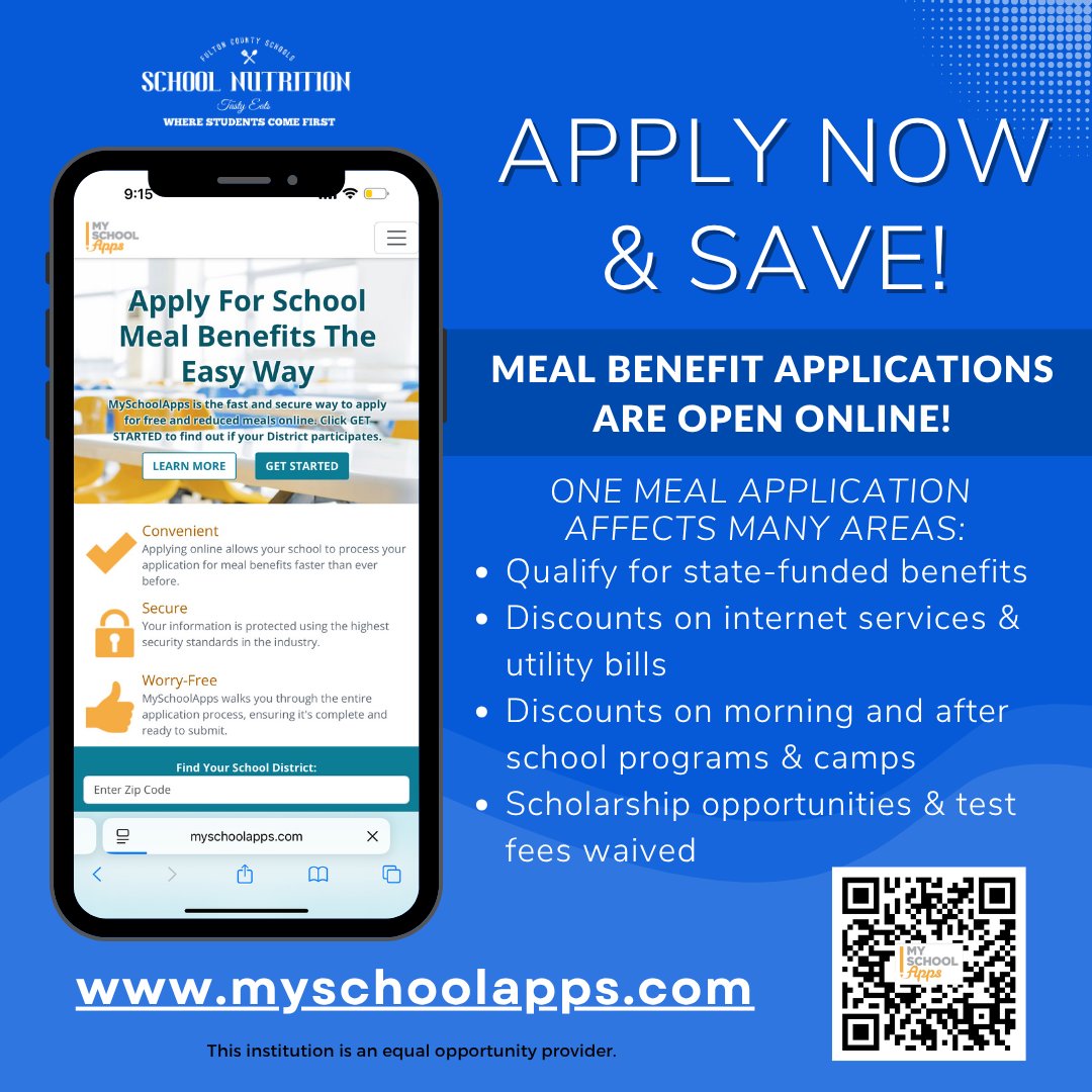 FCSNutrition's tweet photo. 🍏 Have You Applied for Free &amp; Reduced Meals Yet?

🏫✨ Make sure your child has access to nutritious, balanced meals every day by applying for free or reduced-price meals.

💻 The process is quick, easy, and confidential. 👉 Apply now: https://t.co/o9nyIhSYza https://t.co/gyjqhU5JA9