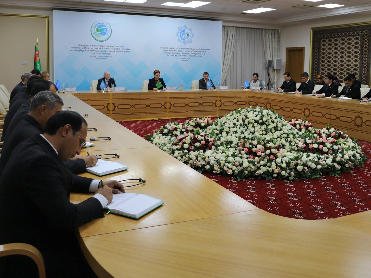 At today’s meeting of the Group of Friends of Neutrality in #Ashgabat, I commended Turkmenistan’s leadership in advancing dialogue, #trust, and #neutrality as pathways to peace.