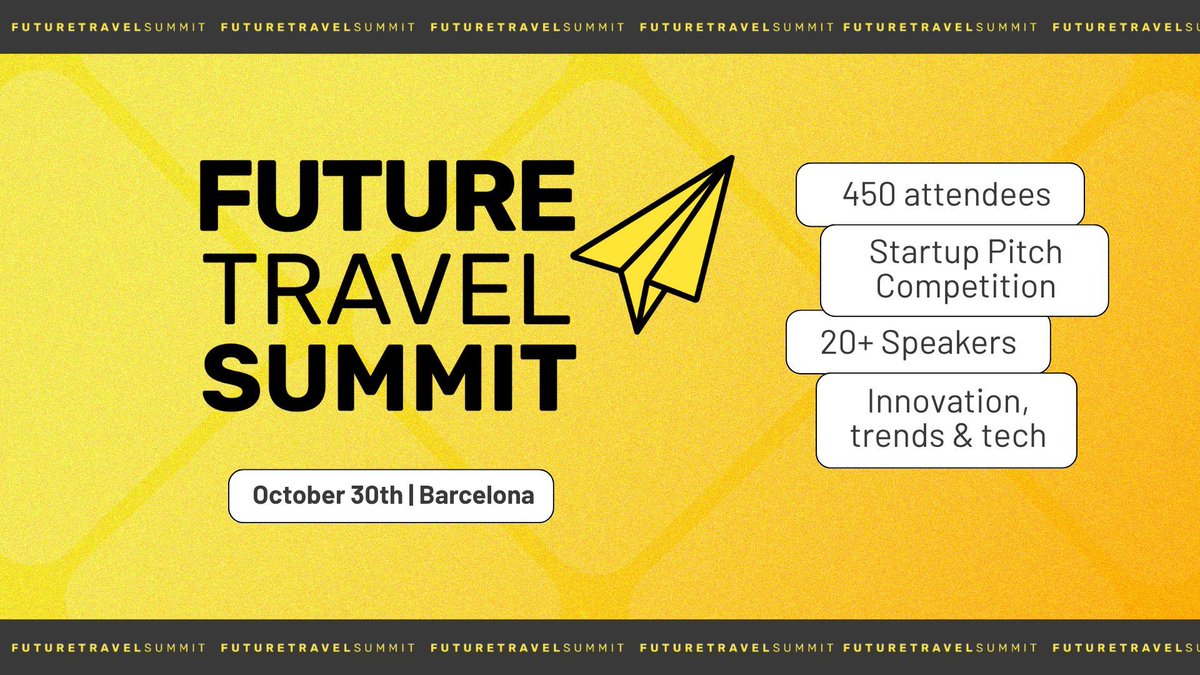 Join us at the FutureTravel Summit 2025 - where founders, corporates, and investors come together to explore what’s next in travel, tech and innovation.

📅 October 30 |📍Barcelona
🎟️ Tickets are going fast: futuretravel.com/summit/

#FutureOfTravel #FutureTravelSummit