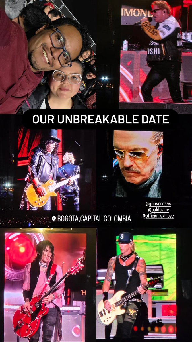 GherediaP's tweet photo. @axlrose @gunsnroses @Slash
Thank you for leaving it all on stage. Happy to keep our unbreakable date. https://t.co/wxMYl63t91