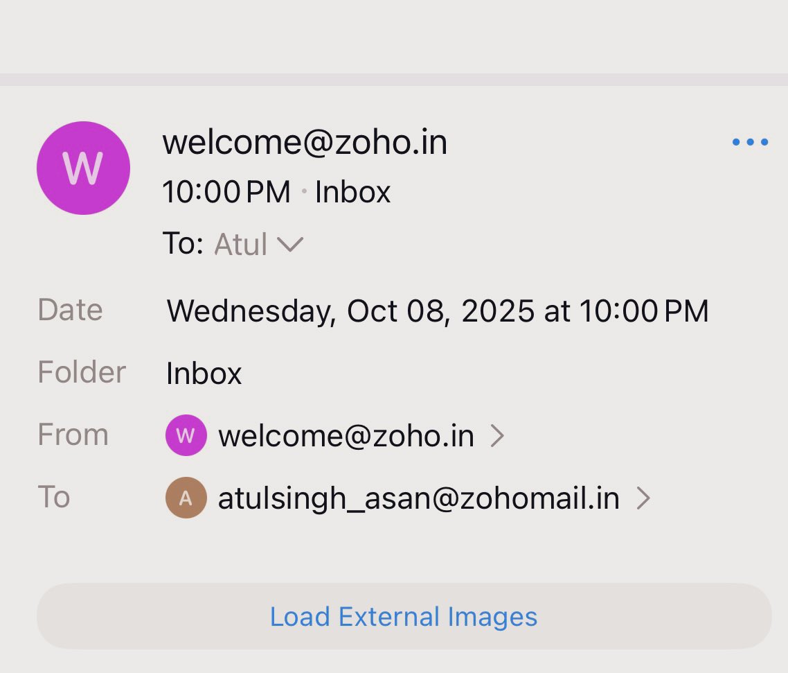 Atulsingh_asan's tweet image. Now i am using #zohomail