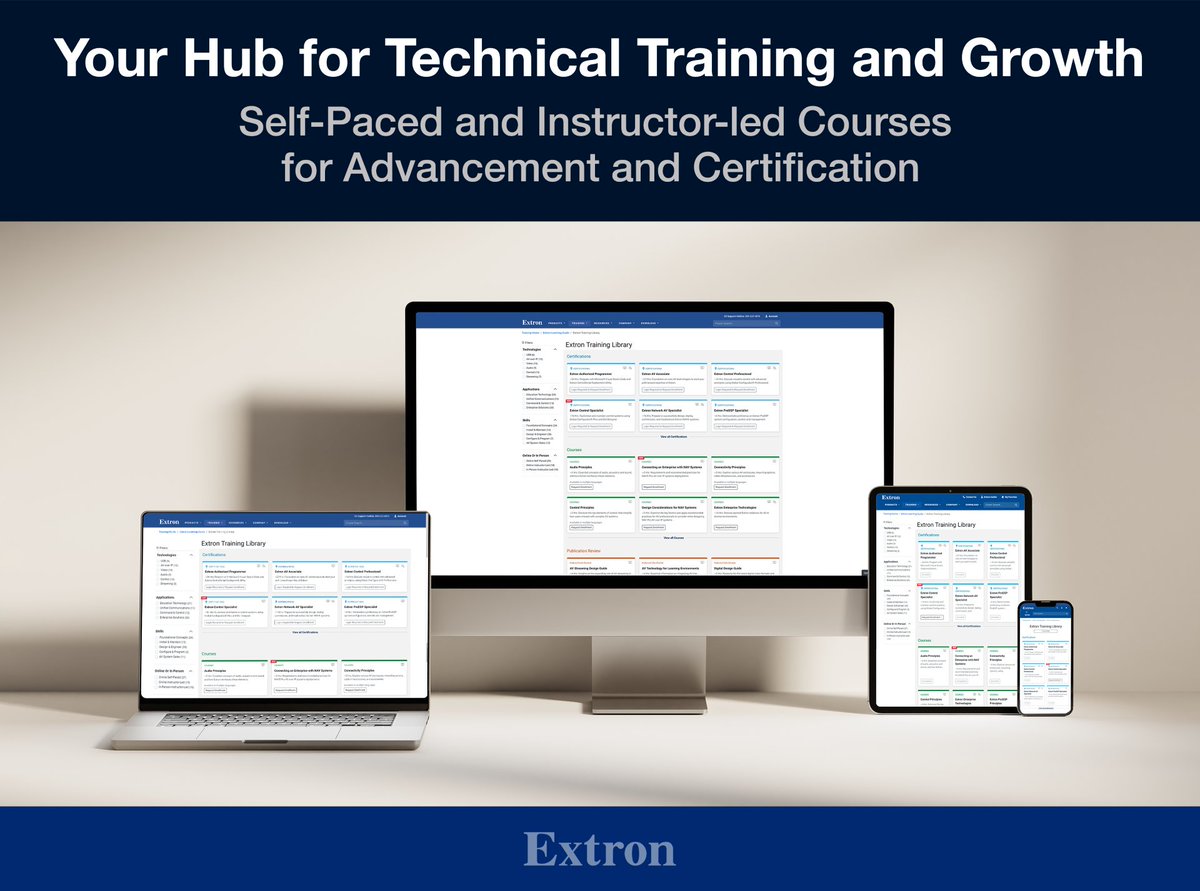 Extron's tweet image. Extron has been awarded a 2025 Commercial Integrator Quest for Quality Award for Best Training Programs!
This recognition is especially meaningful because it comes directly from integrators and AV professionals who rely on our training every day. Whether it’s mastering the…