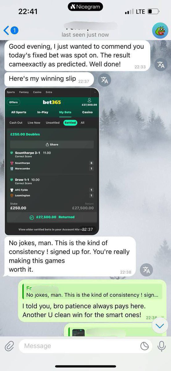 HAPPY CLIENT  🔥❤️✅

👋👍If you can't trust me then you can’t find someone better than me 🎉Congratulations To All Other Clients And Thank You For The Trust all, Play With The Best 🎉🤝

Message me for more details on next fixed t.me/+U3R0zpf2GQhkM…
t.me/+U3R0zpf2GQhkM…