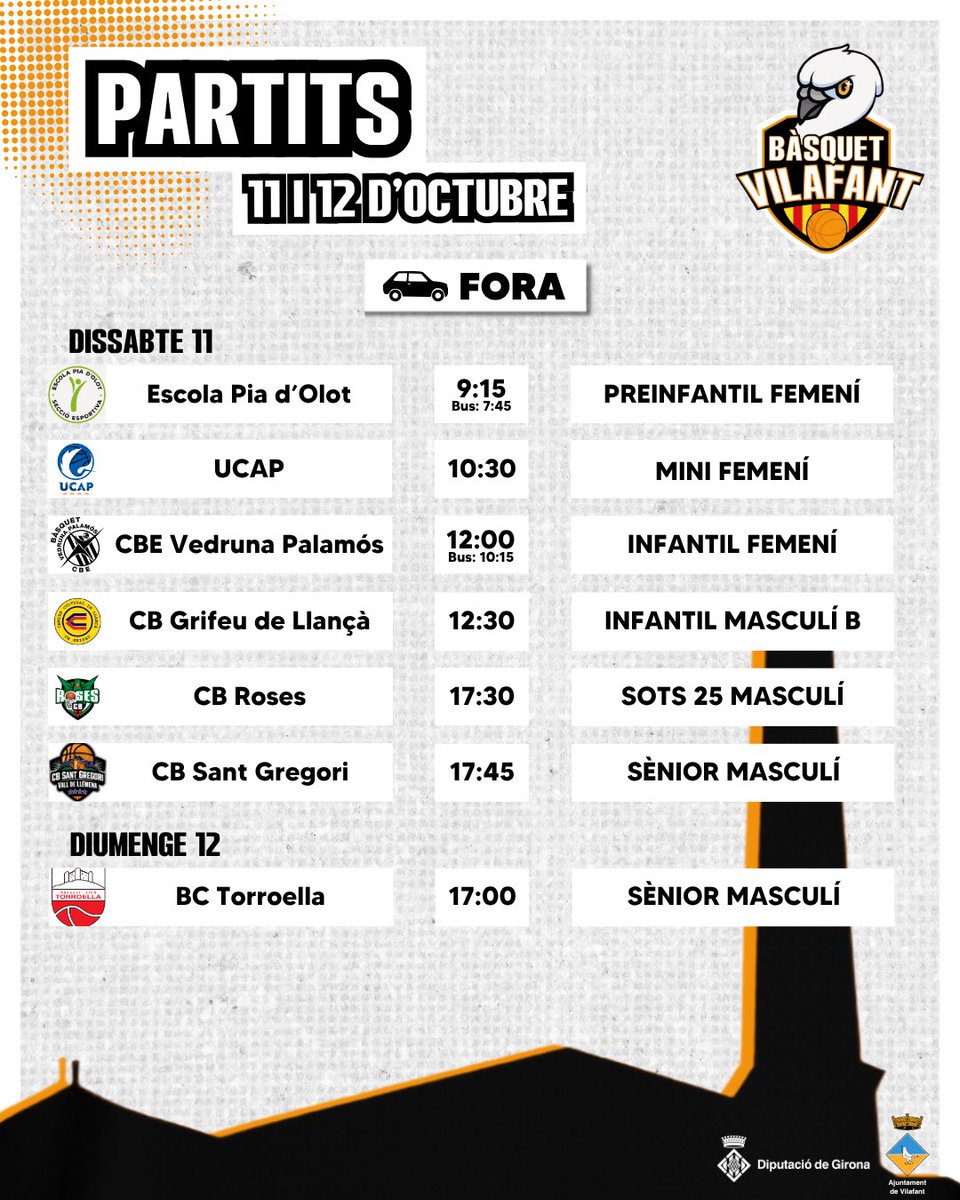 Bàsquet Vilafant (@basquetvilafant) on Twitter photo 📣 Els partits d'aquest cap de setmana 11 i 12 d'octubre!
#totssomunequip #vilafanàticsdelbàsquet #vilafant @ajvilafant @rtgironafcbq #esportsddgi 📣 Els partits d'aquest cap de setmana 11 i 12 d'octubre!
#totssomunequip #vilafanàticsdelbàsquet #vilafant @ajvilafant @rtgironafcbq #esportsddgi