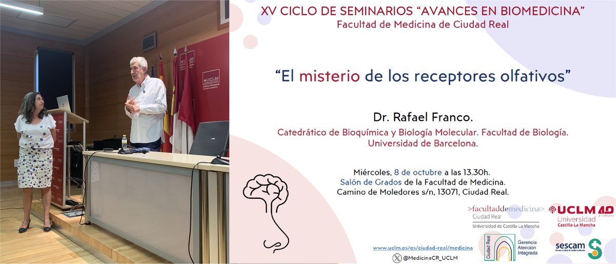 GNCR_UCLM's tweet photo. Hoy hemos tenido el placer y el privilegio de contar con el Dr Rafael Franco (Univ. Barcelona) para impartir un seminario en la Facultad de Medicina de Ciudad Real. Muchas gracias Rafa!! https://t.co/lUDu5iNYji