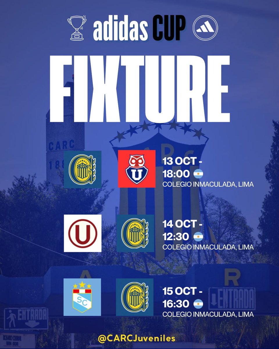 MundoCentralOf's tweet image. 🏆🇵🇪 ¡LA 2008 SE VA PARA PERÚ!

La #7ma División de #RosarioCentral participará de la Adidas Cup Lima 2025, del 13 al 17 de octubre

💻 Los encuentros se verán por el Canal de YouTube de la Federación Peruana de Fútbol

📸 @CARCJuveniles