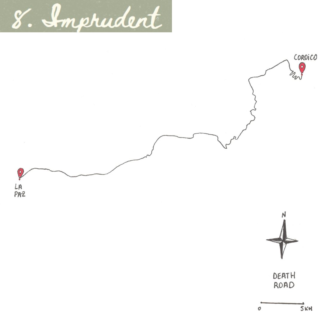 Junevgt's tweet image. JOUR 8 - IMPRUDENT 

Pour tenir le rythme de 31j de cartes, voici un petit format. Pour imprudent je vous propose la route de la mort.
Ça ne donne pas très envie de voyager sur cette route.

#inktober #inktobermap #inkaddict #map #carte #stinarto #dessin #aquarelle #imprudent