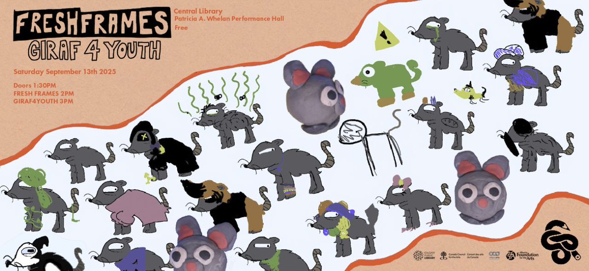 calgarylibrary's tweet image. Celebrate the talent of emerging animators with @QuickdrawYYC. Join us at Central Library on October 11 at 2:00 pm for an afternoon of imaginative youth films created in classes, workshops, and camps, alongside family-friendly works by professional animators. Learn more:…
