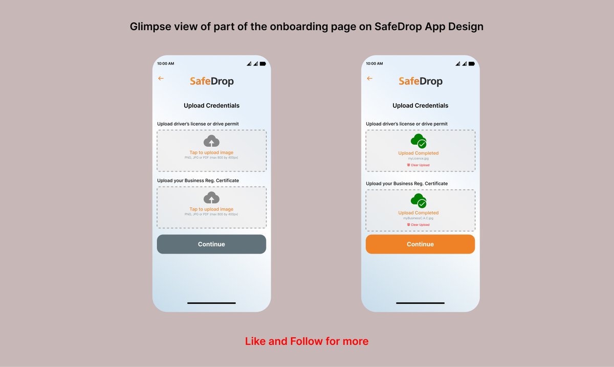 ZharnTech's tweet image. Glimpse view of part of the onboarding page on SafeDrop App Design. 

 Like and Follow for more

  #uiux #uidesign #appdesign #uiuxdesign #figma #productDesign #GlaziersOut #WednesdayWisdom