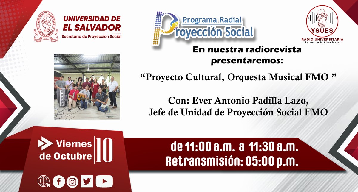 Conoce más sobre la proyección social de la Facultad Multidisciplinaria Oriental Oficial  en nuestro programa del 10 de octubre