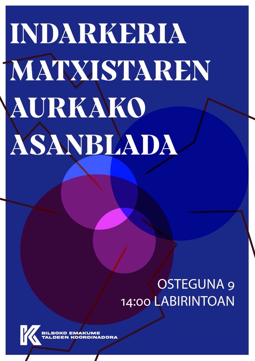 Ostegun honetan Indarkeria Matxistaren Aurkako 0.Asanblada izango da! 

📍Deuston, 14:00tan Labirintoan 
📍San Mamesen, 14:00tan G Eraikineko sarreran.

Animatu eta hurbildu!!