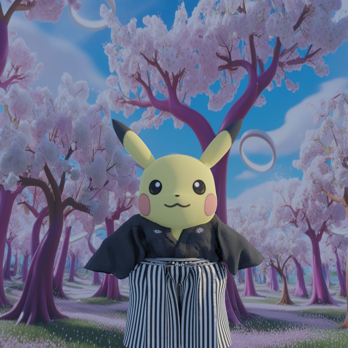 Estrella_Anime's tweet image. Mini Story — “Sakura Pikachu” 🌸⚡

In a forest of pink blossoms, Pikachu wore his kimono proudly.
As petals danced around him, he smiled at the rising moon —
a quiet thank-you to spring’s gentle magic. 🌙✨
#opencommissions #PikachuArt #SakuraVibes #CuteArt