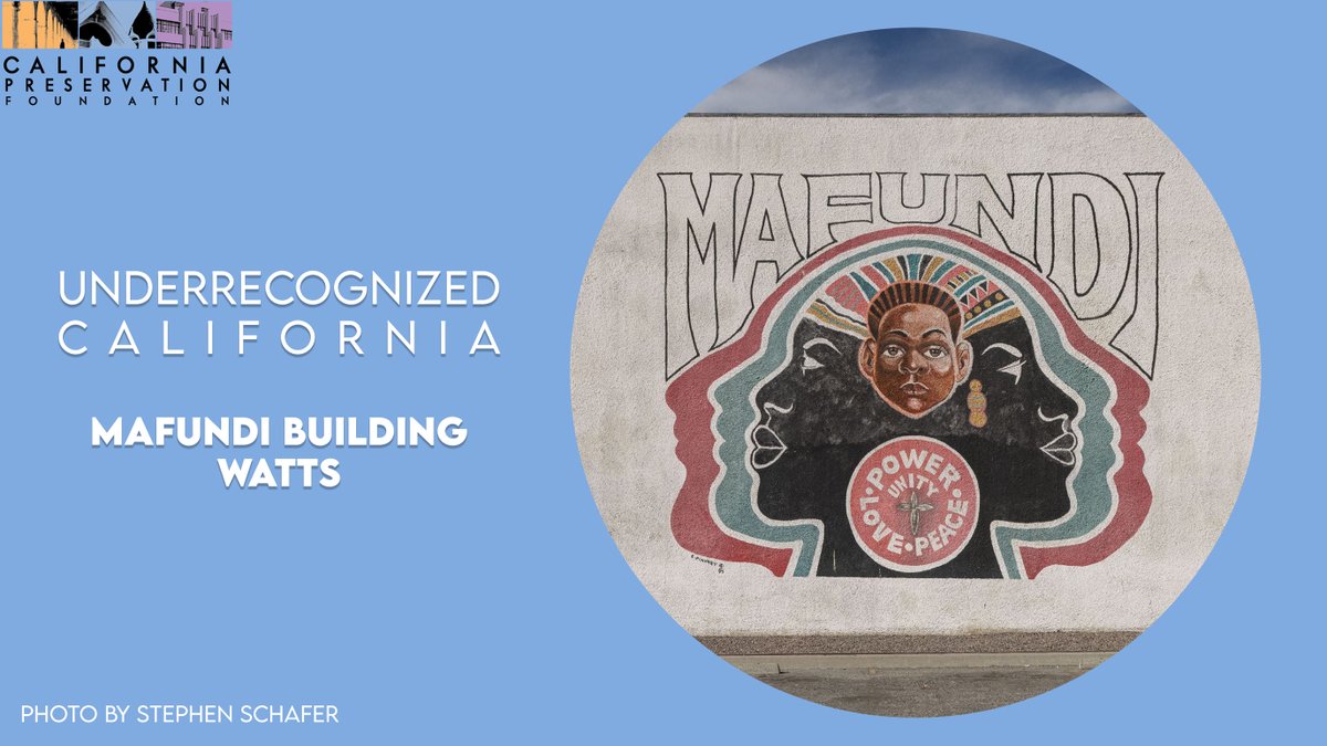 The Mafundi Building: born from the '65 Uprising. Black architects Kennard &amp; Silvers designed this Late Modern hub for the Mafundi Institute, nurturing Black art &amp; power. Now a LA &amp; National Register landmark. 
bit.ly/Underrecognize… #Watts #BlackHistory #Architecture