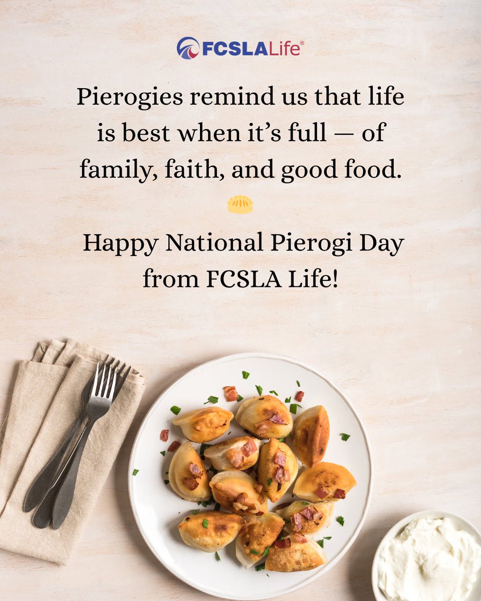 Pierogies and purpose — that’s what fills us up 🥟💛
Happy #NationalPierogiDay from FCSLA Life!
#fcslalife #lifeinsurance #fraternal