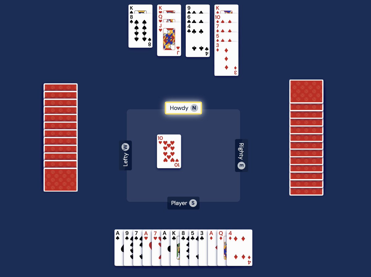 Handle128's tweet image. Ready for your daily card challenge? Welcome to Handle - where every deal tests your bridge skills! Build your rating, track your progress, and see how you stack up against friends. Play FREE for 30 days bit.ly/4atQhuK
 
#Bridge #OnlineGame #OnlineGaming #CardGame