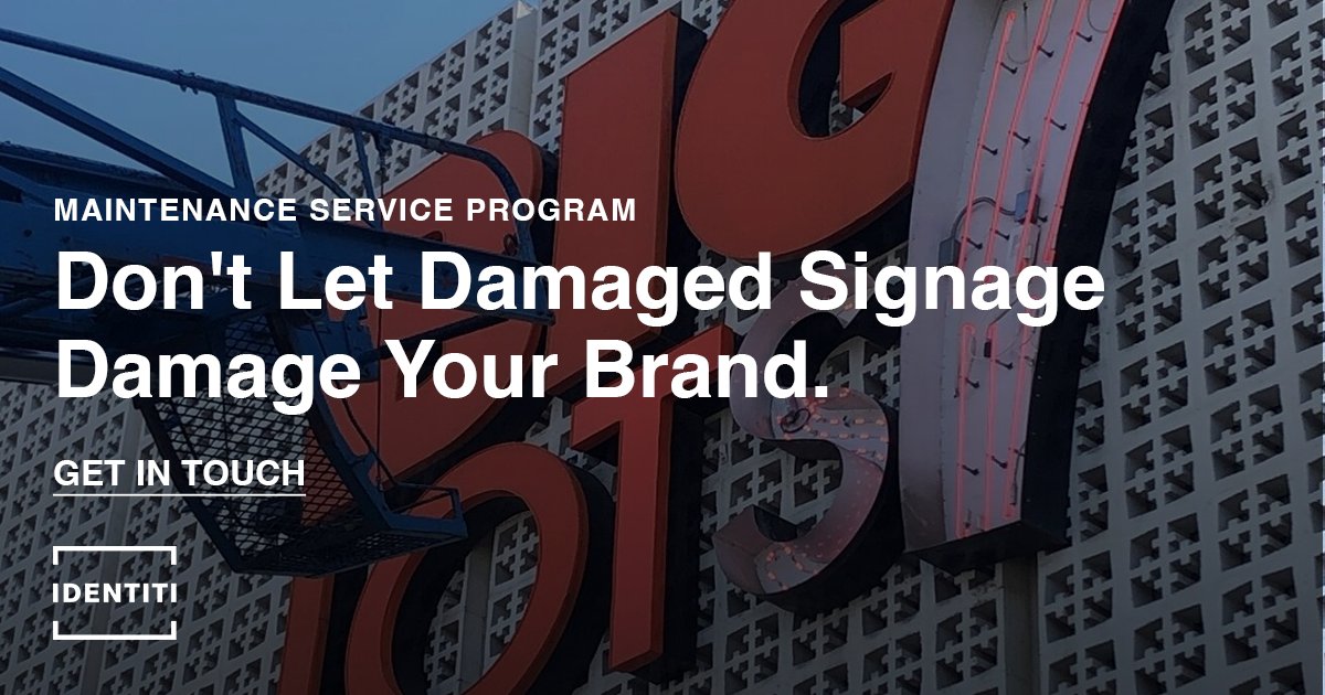 Identiti_Signs's tweet image. Discover how Identiti’s Maintenance Service Program keeps signage looking sharp, safe, and compliant across every location.

Learn more: hubs.li/Q03MqTvX0  

#FacilityManagement #SignageMaintenance #CorporateSigns