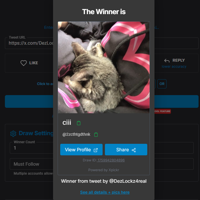 DezLockz4real's tweet photo. "$25 Giveaway 🎉 — Winner picked automatically from all retweets. Random. Fair. Yours could be next! Congrats! @2zcthtgdthnk  (DM ME) https://t.co/MNOprr1dlv