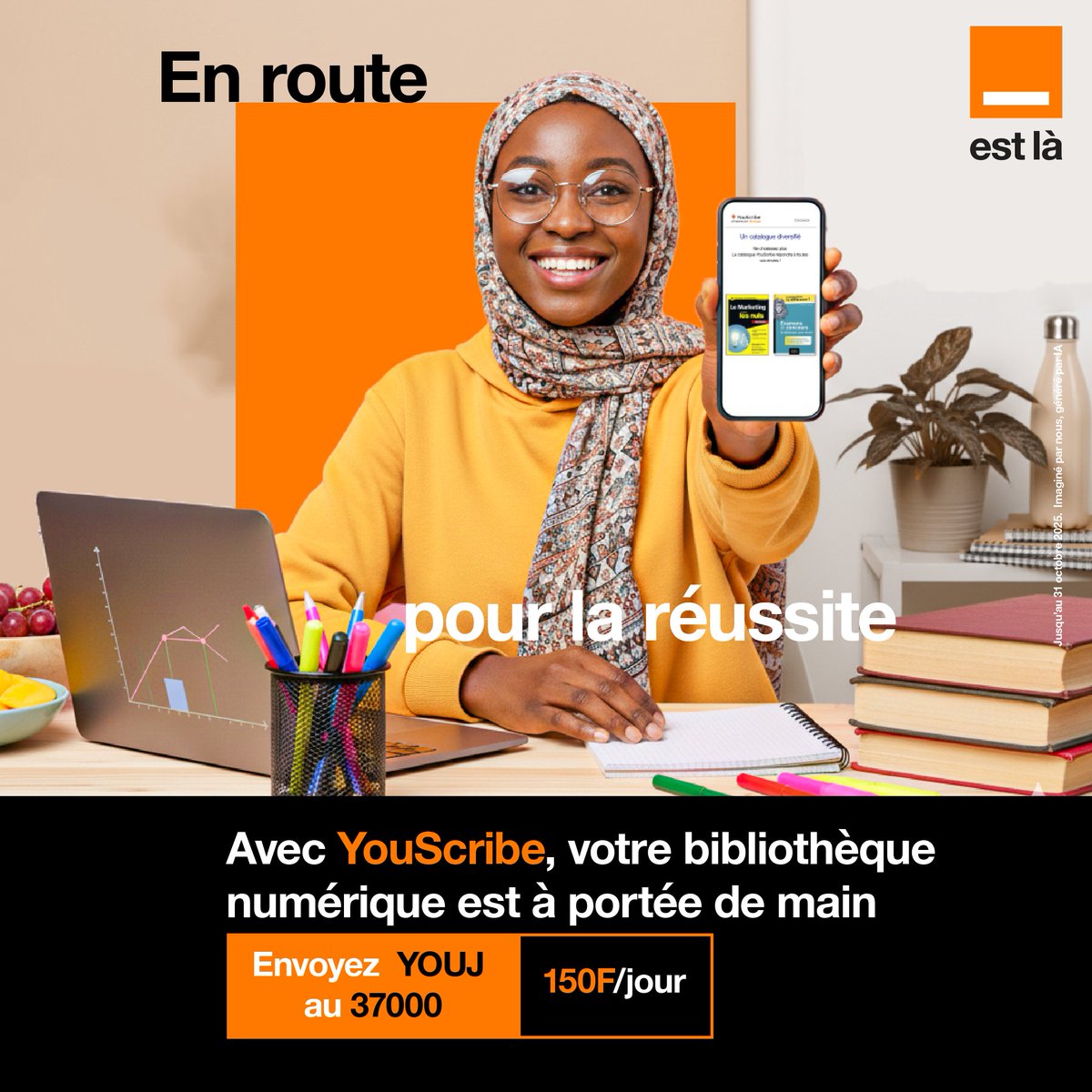 Orange_Mali's tweet photo. Faites de la rentrée📚🎒, un moment enrichissant avec YouScribe📖!
Découvrez les manuels scolaires 📚 à partir de 150F/jour, et renforcez vos capacités intellectuelles🧠 en classe. Offre valable jusqu’au 31 Octobre🤗 sur #101#374#
#YouScribe #LectureDigitale #BackToSchool #OrangeMali #OrangeEstLa