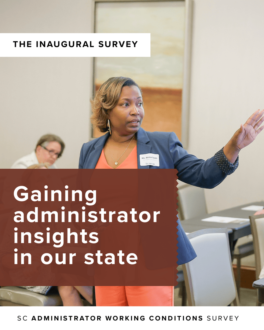 This January, #SCTEACHER will launch the SC Administrator Working Conditions Survey—a new survey designed to measure the experiences of PK–12 school administrators.

Explore more about the survey: heyor.ca/qmO1FV

#k12 #sceducation #eddata #scschools