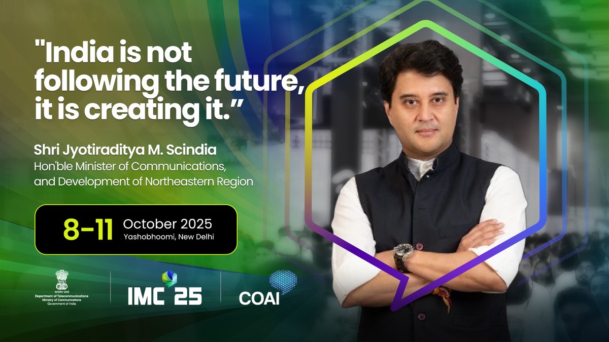 exploreIMC's tweet photo. 🚀At the Bharat 6G Symposium during #IMC2025, Hon’ble Minister @JM_Scindia laid it down straight —
 India isn’t just catching up with the future, it’s building it 🛠️🔮

From R&D to real-world readiness, India’s 6G vision is bold, homegrown, and built for the world 📶🌍

#6GIndia #Bharat6G #TechLeadership #DigitalIndia

@ConnectCOAI  @DoT_India