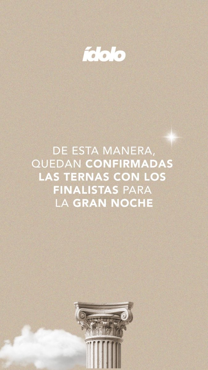 🛎️ AVISO

Se vienen los PREMIOS IDOLO! Abajo les compartimos las 4 etapas del proceso de selección de los nominados para la ceremonia.

Podemos postular a Tato para "Los Premios Ídolo 2025" en las siguientes categorías:

• Ídolo Revelación (24): Tato Algorta
• Ídolo Emergente