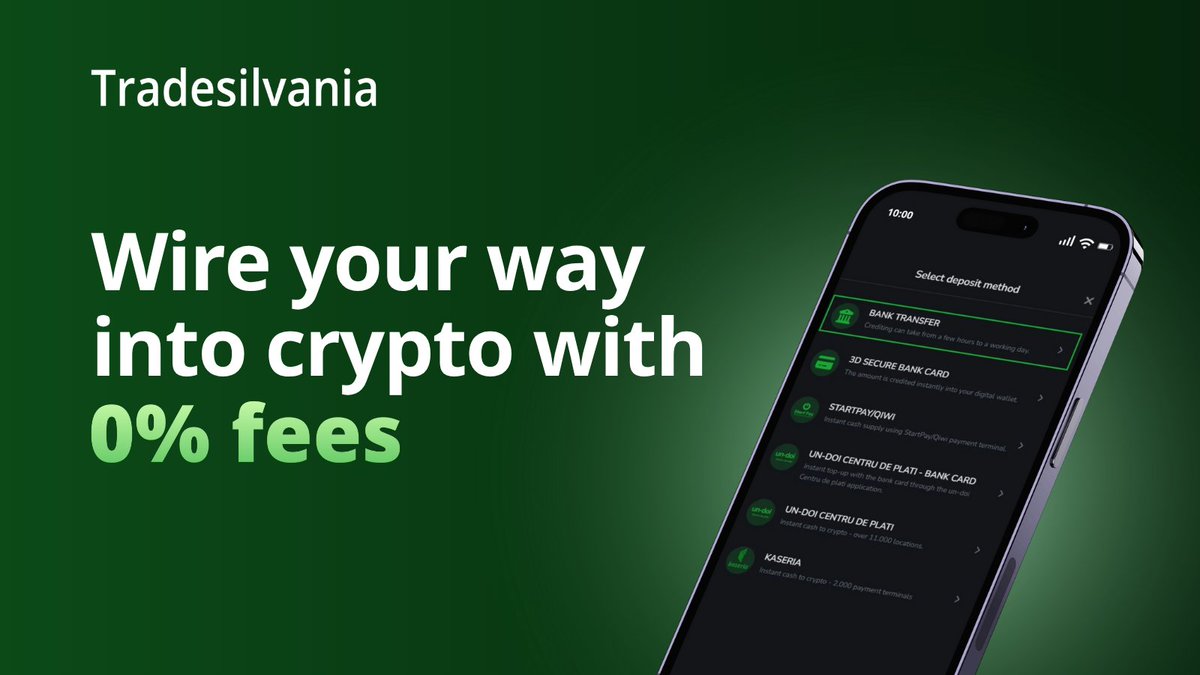 tradesilvania's tweet image. 🏦 bank transfer = 0% #fees

top up on Platform 👉 app.tradesilvania.com 

or buy on Ramp 👉 ramp.tradesilvania.com