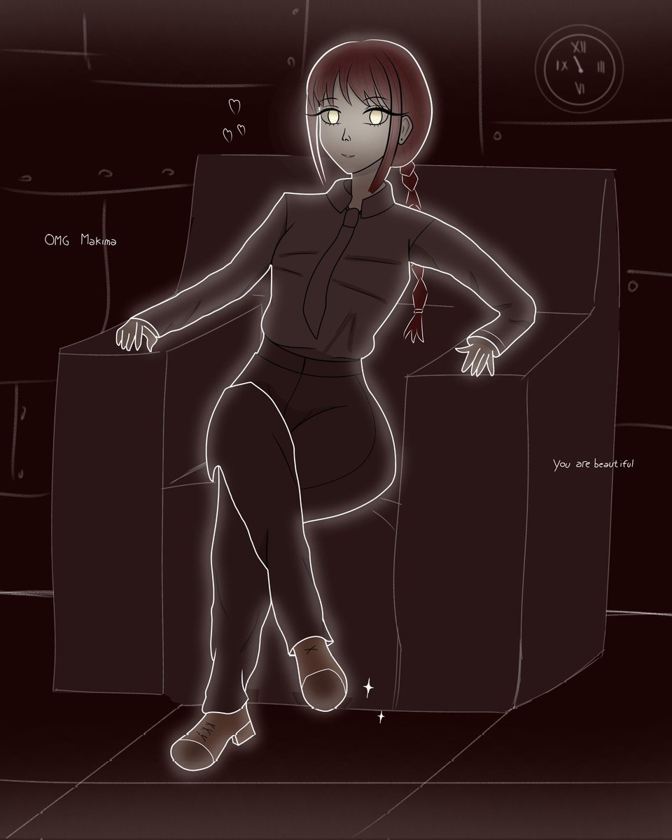 Makima in the pose from the movie "El Padrino".
#chainsawman  #digitalart #makimafanart