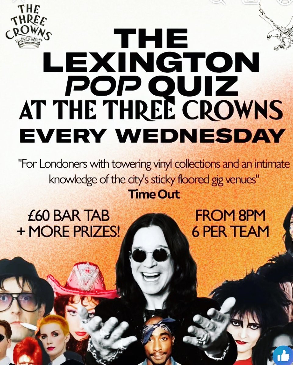 TONIGHT. STOKE NEWINGTON. Award winning quizmaster Paul Guided Missile brings his legendary MUSIC QUIZ to <a href="/threecrownsn16/">The Three Crowns, Stoke Newington</a>. 2 quid cash per person to enter. Win £60 bar tab, plus booze and CRISPS! Pass it on!