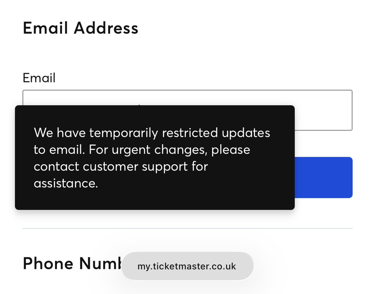 afdkjj's tweet photo. @TicketmasterCS hi, can anybody please contact me? I try to change my email, but it says that I need to contact support. I tried contact somebody by email but they are not much help. https://t.co/YiNc3O2U6t
