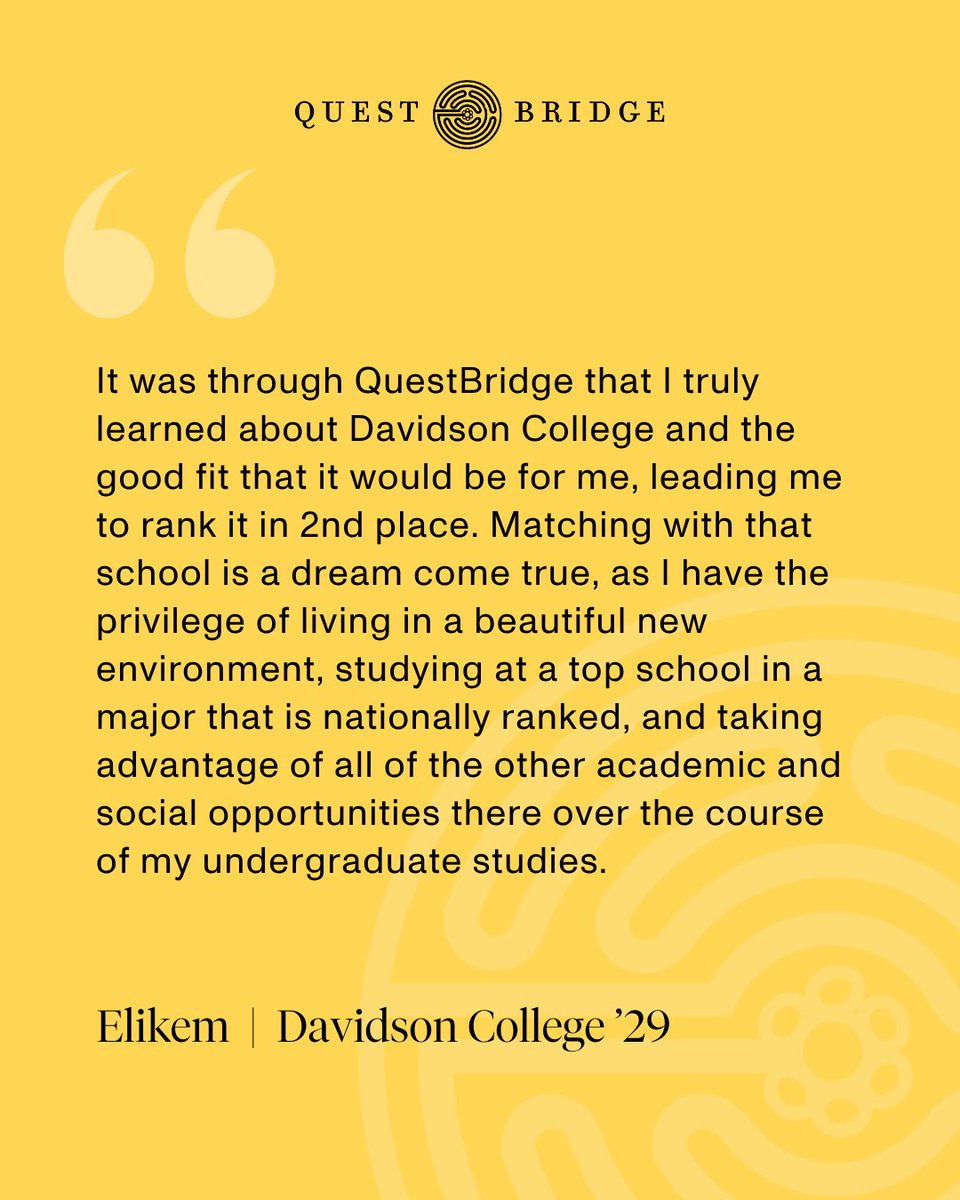 QuestBridge's tweet image. 🔎 Discover how QuestBridge Scholars found their best-fit colleges and built their rankings lists.

National College Match applicants: Match Rankings Forms are due on October 16. Start your rankings list now!