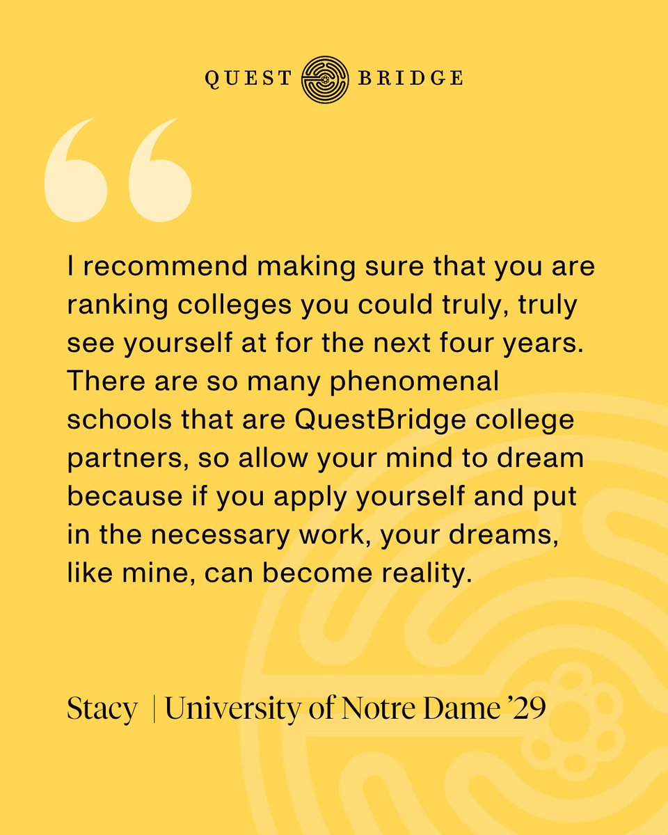 QuestBridge's tweet image. 🔎 Discover how QuestBridge Scholars found their best-fit colleges and built their rankings lists.

National College Match applicants: Match Rankings Forms are due on October 16. Start your rankings list now!