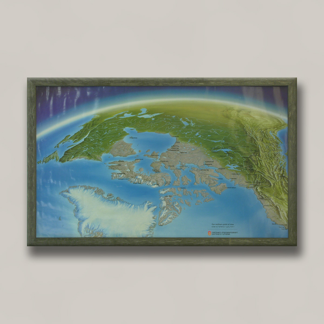 FramingNook's tweet image. Map of #Canada from the North, a very unique perspective - Your World on Your Wall indeed!  #CustomFraming #CustomFrames #RedDeer