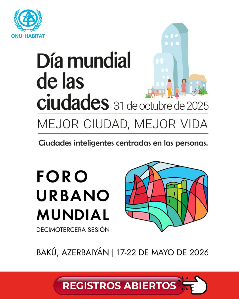 #Entérate 🌎 Los registros para el #DíaMundialdelasCiudades desde Bogotá, Colombia 🇨🇴 y el #ForoUrbanoMundial #WUF13 en Bakú, Azerbaiyán 🇦🇿 ¡ya están abiertos! Regístrate y participa 🗒️Entra a loom.ly/MLiI2Qg