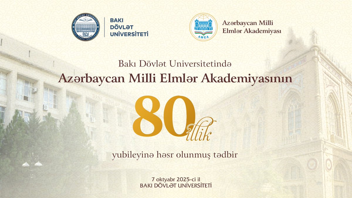#BDU-da Azərbaycan Milli Elmlər Akademiyasının (AMEA) 80 illik yubileyi qeyd olundu. AMEA-nın milli elmi fikrin formalaşmasındakı rolu və BDU ilə mühüm elmi bağlarından bəhs olundu.
Akademiyanın 80 illik yubileyi münasibətilə bütün alimlərimizi təbrik edirik.
