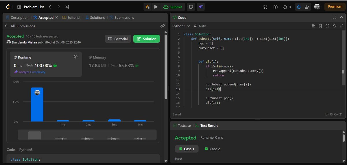 Shardendu_07's tweet photo. Day  05 of #100DaysOfCode . Learnt about recursive backtracking today. solved 1 LC medium(Subsets). Also, finished building the prototype of my final year project that i have to present tomorrow in college. https://t.co/OcALiIY0T4