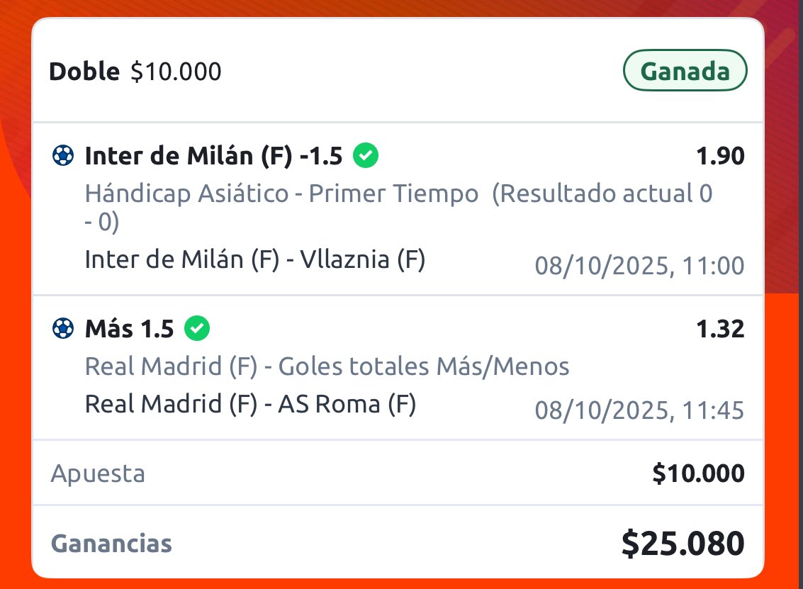 JoePicksWin's tweet photo. #JoePicks Paso 1️⃣✅ 🔥
Solo se necesitaron 25 minutos del segundo partido para ganar sobrados el paso 1️⃣
10.000 ➡️ 1’000.000
Ya tenemos listo el paso 2️⃣🔥 pendientes familia, súbete con #Joe que vamos empezando 🤑 https://t.co/jmix8a78Te